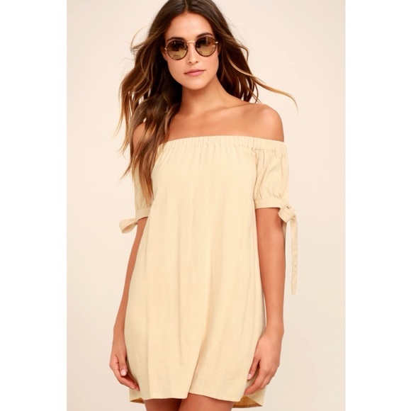 ‼️SOLD‼️LULUS | Off The Shoulder Tie Sleeves Dress - Picture 2 of 12